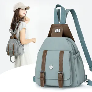 Zaino convertibile donna piccolo casual leggero mini borsa a tracolla da lavoro blu