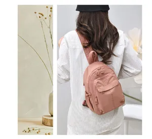 Women nylon multi-functional backpack lightweight casual water-repellent chest bag travel