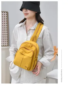 Women nylon multi-functional backpack lightweight casual chest bag stylish daily commuter bag