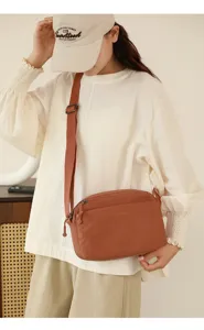 Borsa a tracolla casual in nylon da donna per moda viaggio leggera e minimalista