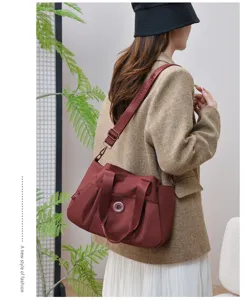 Stylish large capacity waterproof nylon shoulder bag casual crossbody tote for women daily use