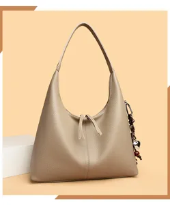 Fashionable casual tote shoulder bag for women, stylish commuting hobo bag with zipper.