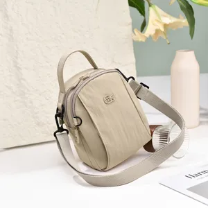 Women's Casual Nylon Crossbody Bag Lightweight Multi-Pocket Shoulder Bag Simple Trendy Small Square Handbag Daily Commute