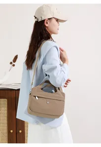 Women nylon crossbody bag casual multi-compartment shoulder handbag for daily outdoor travel.