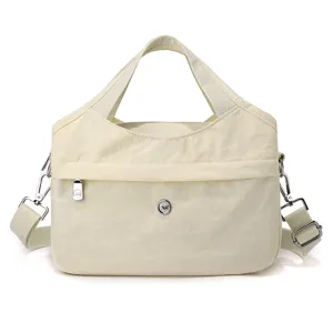 Multi-compartment nylon women's shoulder bag, casual crossbody bag and handbag for daily travel.