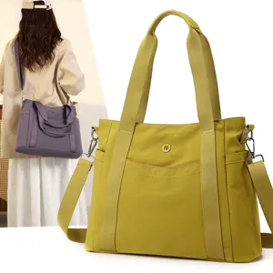 Women Large Capacity Oxford Cloth Tote Bag Casual Commuter Single Shoulder Crossbody Bag Fashion Versatile Daily Handbag