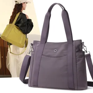 Large capacity women oxford cloth tote bag versatile shoulder crossbody commuting bag.
