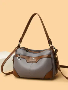Stylish women shoulder bag casual crossbody bag large capacity daily PU leather handbag