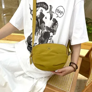 Japanese style casual solid color crossbody bag women's mini cloth shoulder bag summer