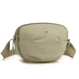 Casual light green nylon crossbody bag for women mini shoulder bag travel purse daily use