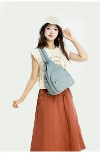 Casual multi-purpose sling bag for women, lightweight nylon chest bag for daily fashion wear.