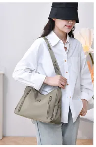 Fashion nylon shoulder bag for women, lightweight waterproof crossbody bag for commute.