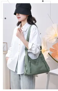 Lightweight waterproof nylon crossbody shoulder bag for women casual daily commuting use