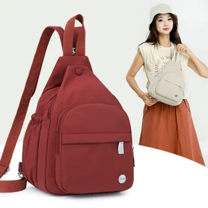 Women Lightweight Nylon Casual Backpack Multi Functional Crossbody Chest Bag Travel Daypack Fashion Day Pack
