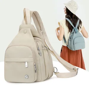 Convertible canvas backpack women casual multi-way sling chest bag stylish daily daypack