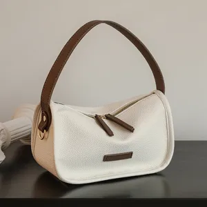Women Fashion PU Leather Shoulder Bag Vintage Casual Tote Handbag Large Capacity Zipper Daily Commute Purse