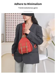 Damen Nylon Brusttasche Retro lässig Umhängetasche stylischer kleiner Rucksack Alltag