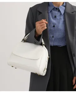 Borsa a mano da donna in pelle PU bianca e borsa a tracolla tenuta in mano elegante.