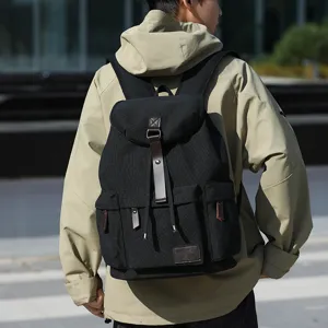 Zaino in Tela da Uomo Grande Capacità Casual Business Commute Laptop Borsa da Scuola Resistente all'Acqua Viaggio