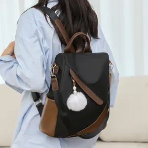 Damen Farbblock Rucksack grosse Kapazitaet schicke Pendler Schultasche Alltag Freizeittasche