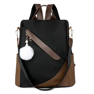 Damen Mode Kontrast Farbe Rucksack Grosse Kapazitat Alltag Freizeit Schul Reise Buch Tasche