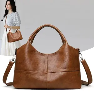 Borsa a tracolla donna in pelle retrò borsa casual marrone elegante di alta qualità borsa