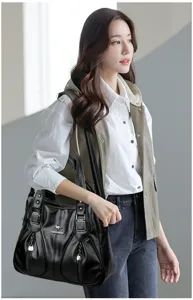 Damen weiche Leder Schultertasche grosse Kapazitaet freizeit Tote Tasche elegante Handtasche