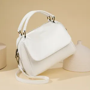 Borsa a mano da donna in pelle PU bianca elegante borsa a tracolla e borsa a spalla