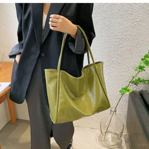 Damen weiche Leder große Kapazität Tote Bag stylische Schulter Handtasche für Alltag Arbeit