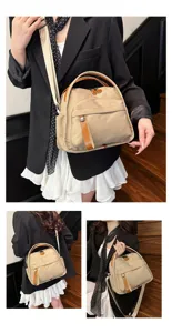 Simple lightweight commute crossbody bag, versatile fashion single shoulder handbag for women.