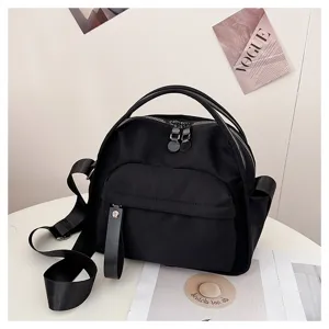 Minimalist black nylon shoulder bag, versatile daily commuter handbag with large capacity.