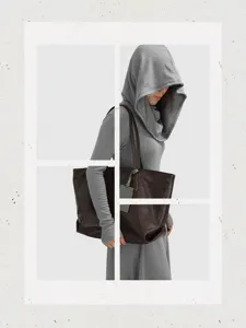 Spacious soft leather tote bag for women, stylish large capacity shoulder bag for daily commute.