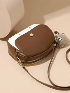 2026 New Color-Block Small Crossbody Bag for Women Soft Leather Mini Fashion Shoulder Bag