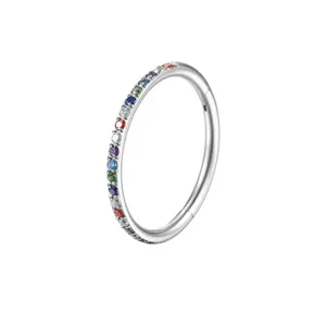F136 titanium alloy multi-color zirconia hinged nose ring and cartilage piercing earring.
