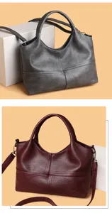 Donna grande capacità tote borsa a tracolla casual pelle PU borsa a mano quotidiana.