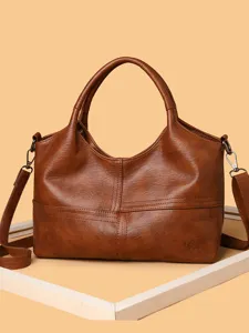 Borsa a mano grande da donna in pelle PU, elegante borsa a tracolla per lavoro e tempo libero.