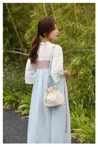 New Chinese style embroidered bucket bag women crossbody handbag casual shoulder bag retro chic