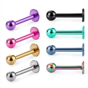 Edelstahl Lippenstecker Knorpel Piercing Lippenring Körperschmuck Außengewinde Bonbonfarben Stecker Für Damen Herren