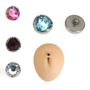 F136 Titan Piercing Oberteil Zirkonia Wellen Einfassung Gewinde Körperschmuck Zubehör