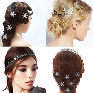 Épingles à Cheveux en Acier Inoxydable 316L Flocon de Neige Nuptiale Mariage Bijoux de Cheveux Zirconia Cristal Accessoires Cheveux pour Femmes Coiffe Élégante