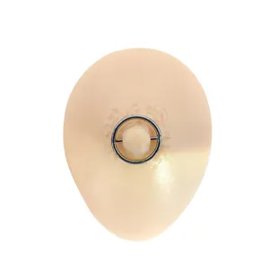 Silicone nipple piercing practice model with metal ring for body piercing body jewelry display