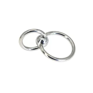 Anneau double de piercing corporel en acier inoxydable avec boule pour les détails