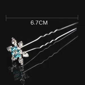 Élégante épingle à cheveux flocon de cristal mariée alliage accessoire cheveux 6.7cm.