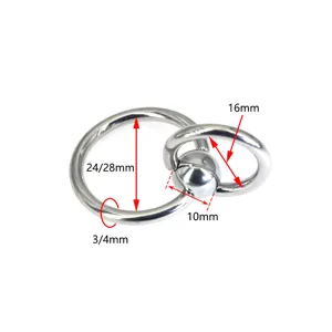 Bijou de piercing anneau captif en acier inoxydable avec indications de taille claires.