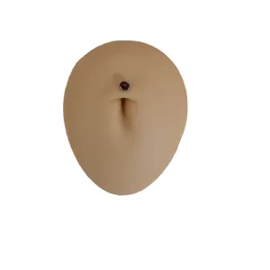Titanium Piercing Ring für den Bauchnabel mit rotem Kristallstein, Körperschmuck Zubehör.