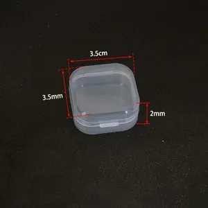 Boite de rangement en plastique transparent petit carre conteneur bijoux ecouteurs