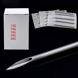 Professional Disposable Piercing Needles Stainless Steel Body Piercing Tools For Ear Nose Navel Lip Sterile Cannula Piercing Supplies Jewelry