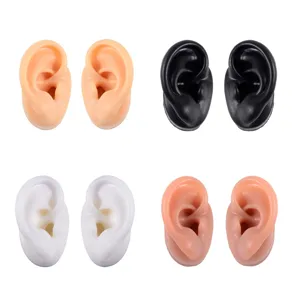 Soft Silicone Human Ear Model Simulation Ear For Jewelry Display Piercing Practice Tattoo Training Teaching Simulation Model