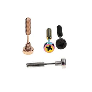 Edelstahl Schrauben Form Piercing Ohrring Detailansicht, mehrfarbiger trendiger Körperschmuck.