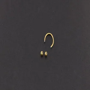 Stainless steel horseshoe ring and balls body piercing jewelry detail shot for daily wear.